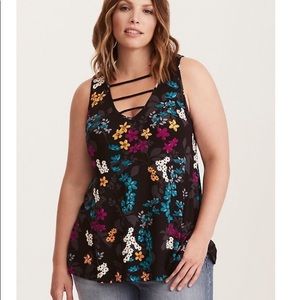 Super Soft Knit Floral Print Strappy Tank
